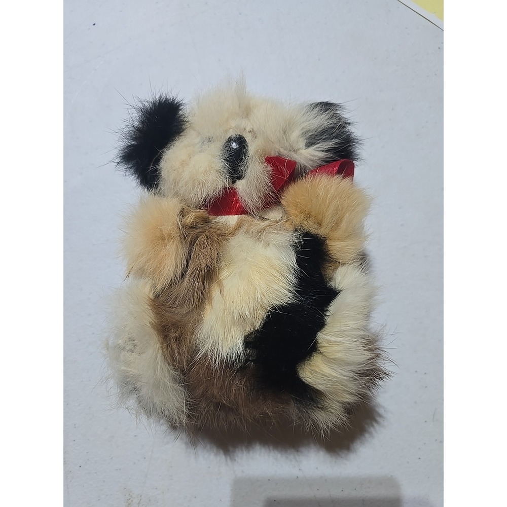 Vintage‎ Real Fur Rabbit ? Koala Bear Plush Plastic Body Multicolor